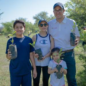 Teddy with his family