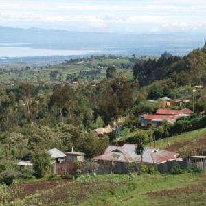 Smallholder farms at the edge of the Kinangop Plateau near Lake Naivasha, Western Kenya.