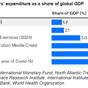 "Figure 1: Selected sectors' expenditure as a share of global GDP"