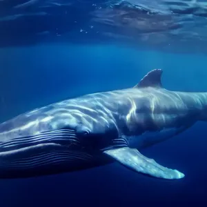 Fin whale close to the water surface