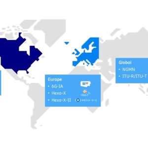 Info graphic. Abstract map of the earth with countries in blue and the corresponding focus groups.