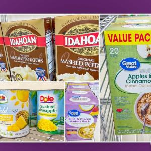 Close up of pantry food items.