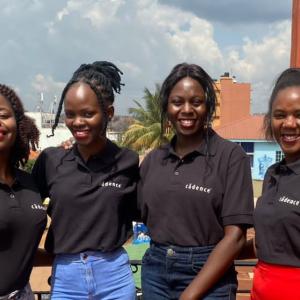 Four interns at Cadence standing in a group