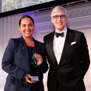 Farida “Frida” Gadzhimirzaeva accepts her award. 