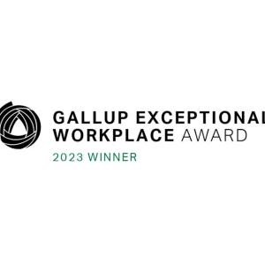 Gallup Exceptional Workplace Award 2023 Winner and logo