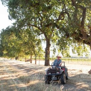 Tom Gamble on a 4-wheeler in his Napa Valley vineyard