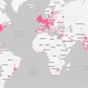 GivingTuesday 2021 - A heatmap of global giving on Benevity's platform