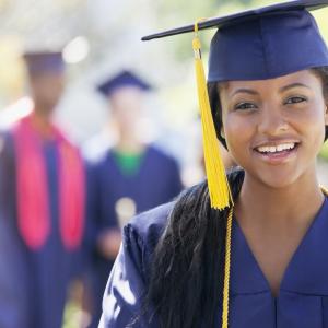 student in graduation cap and gown
