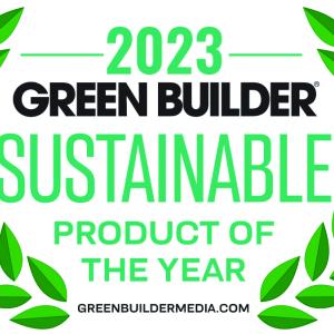 Logo "2023 GREEN BUILDER Sustainable product of the year"