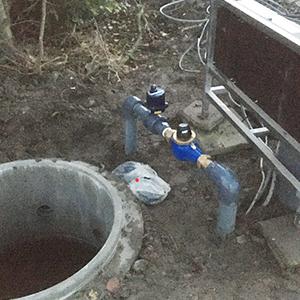groundwater storage pit with meter