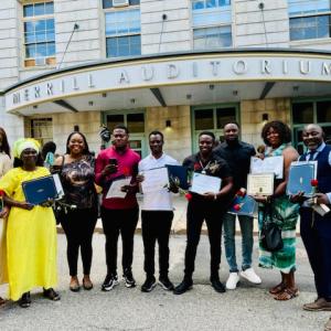 group image in front of Merrill Auditorium