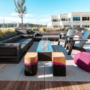 Exterior furniture outside T-Mobile headquarters