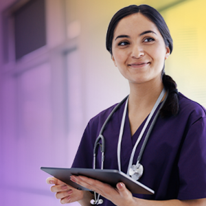 healthcare worker smiling