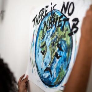 Sign reading "There is no planet B"