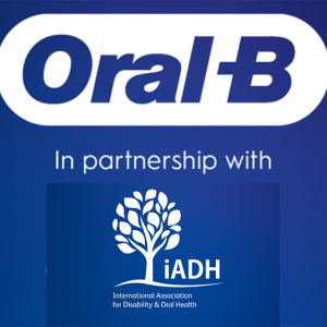 Oral-B logo "in partnership with iADH"