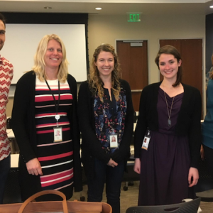 Illumina employees involved in cfRNA research, from left to right: Carlo Randise-Hinchliff, Fiona Kaper, Sarah Munchel, Suzanne Rohrback, and Sarah Kinnings.