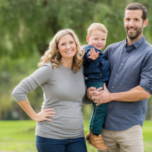 Christina and Daniel Kettler holding baby Fitz.