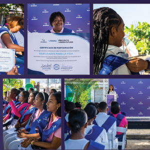 Collage showing women entrepreneurs receiving certificates, attending a graduation ceremony, and interacting with mentors during a community training programme.
