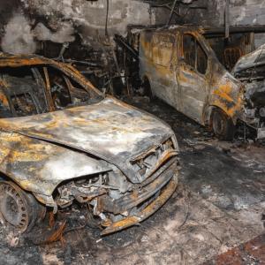 two burned electric cars