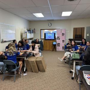 Group of volunteers in an office