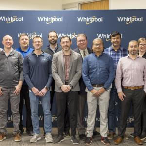 A group posed for the ceremony.