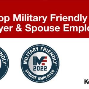 KeyBank 2022 Top Military Friendly Employer & Spouse Employer logo.