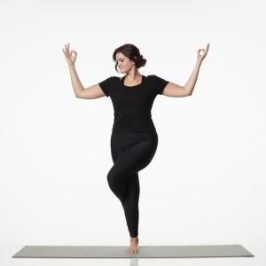 Kimberly Hoffmann in a yoga pose.