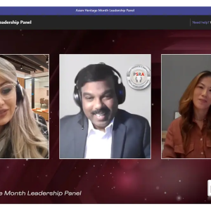 Three people on computer screen 