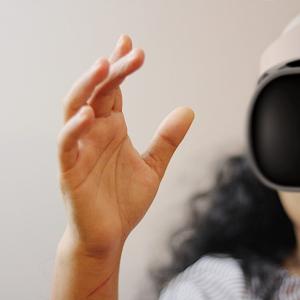 Woman wearing a VR headset