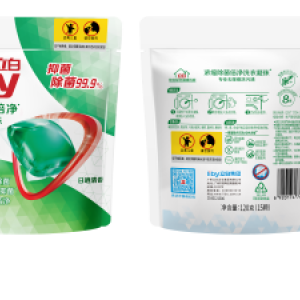 liby detergent package front and back, in a foreign language