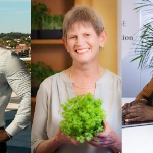 Jevon Wooden, CEO of Live Not Loathe; Margo Clayson, CEO of The Mighty Microgreen; and Samantha Sinclair, CEO of Pathway to Purpose. 