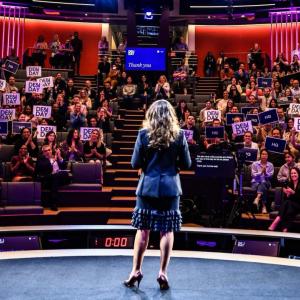 Loren Hudson speaking to a crowd