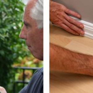 collage of people working