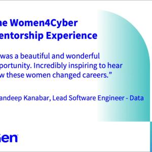 "The Women4Cyber Mentorship Experience" and quote from Sandeep Kanabar.