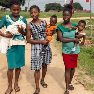 group of women with babies
