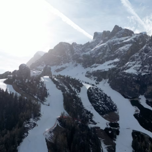 Ski trails and mountains