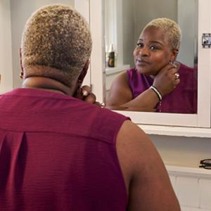 Getting ready in the mirror