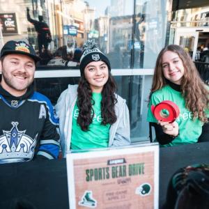 LA Kings hosted a used sports gear drive in April to celebrate Earth Month.