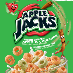 Box of Apple Jacks with Natural Colors