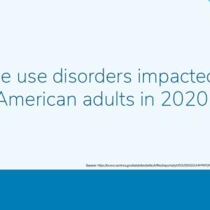 info graphic "Substance use disorders impacted 8.3% of American adults in 2020"