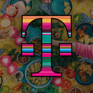 table of food with T-Mobile logo