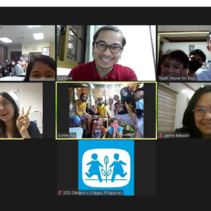 Community volunteers take part in virtual visits during the pandemic.