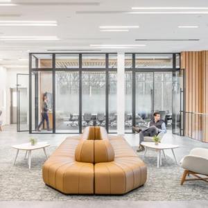 An office lounge space.