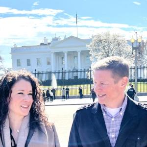 Jason Hartke and Natalie Kopp outside of White House