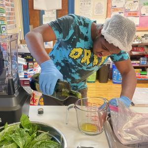 person working in a kitchen