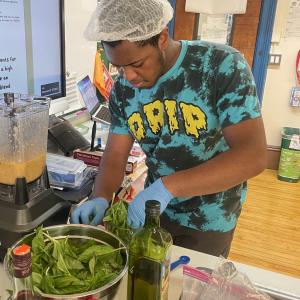 person working in a kitchen