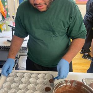 people working in a kitchen