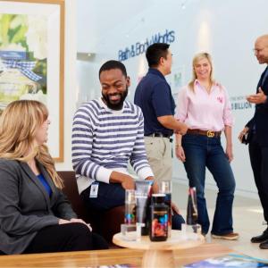 People talking at a party