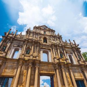 An artistic structure outside.