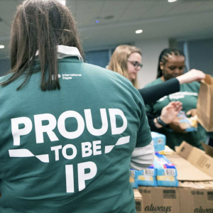 Fighting Period Poverty Communities sorting period care kits 